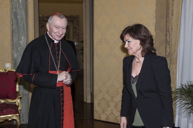 Carmen Calvo y Pietro Parolin se reúnen en el Vaticano