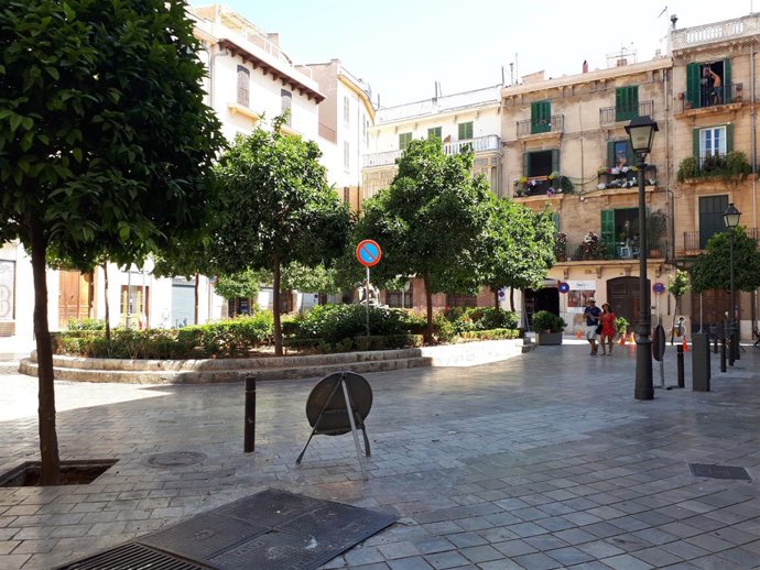 La plaza del Banc de s'Oli es peatonal desde el 1 de agosto