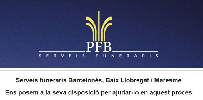 Web de PFB-Serveis Funeraris per elaborar pressupostos