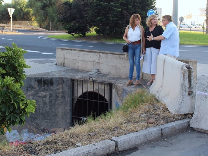 Visita de Pilar Miranda al barrio Nuevo Parque. 