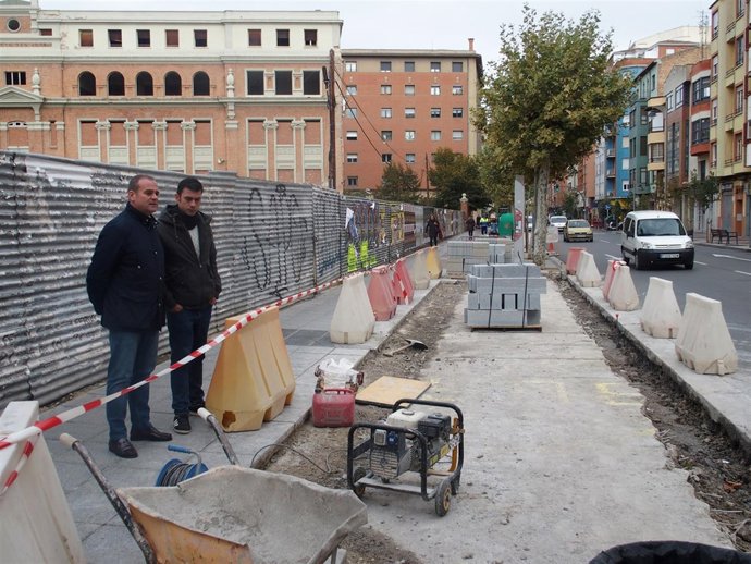 Trabajos en una de las paradas     