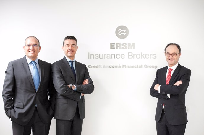 Ricard Soler, Josep Mulà (ERSM Insurance Brokers) Josep Brunet (Crèdit Andorrà)