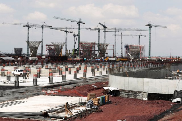 A general view the construction site of the new Mexico City International Airpor