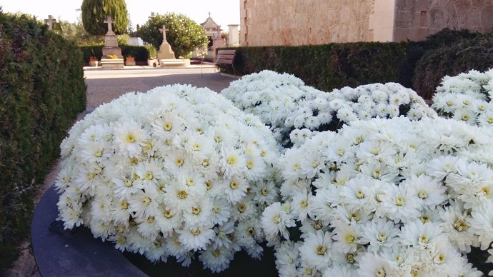 Flores en cementerio de Marratxí