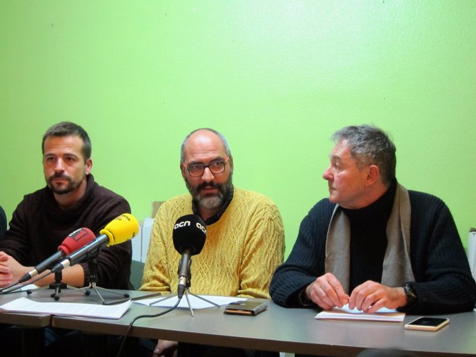 Pedró Mercadé (CGT), Ramon Font (Ustec) i Xavier Massó (Aspepc·Sps)