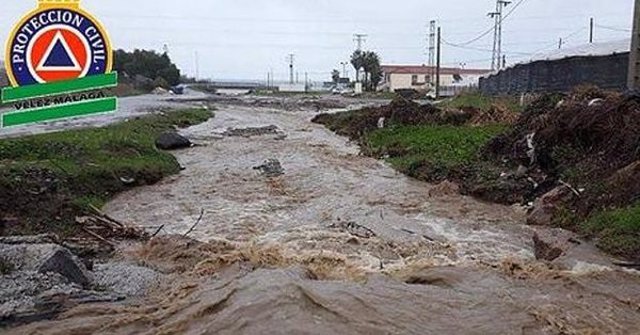 Imagen del arroyo Seco en Vélez-Málaga tras las lluvias