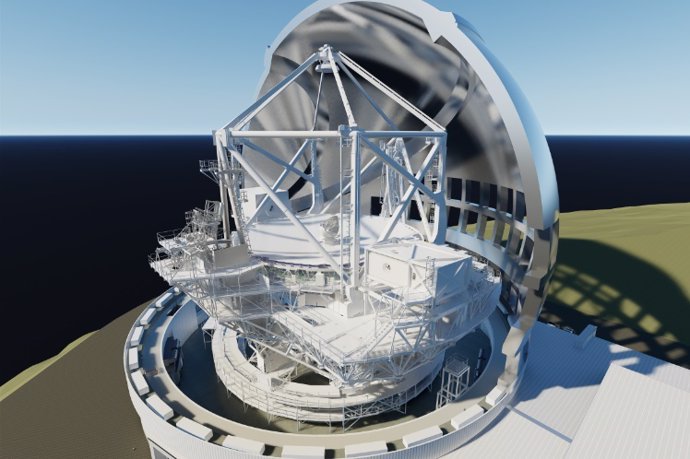 Diseño de cómo sería el Telescopio de Treinta Metros (TMT)