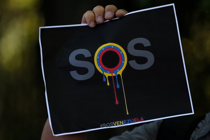 Manifestación contra el Gobierno de Venezuela en Santiago