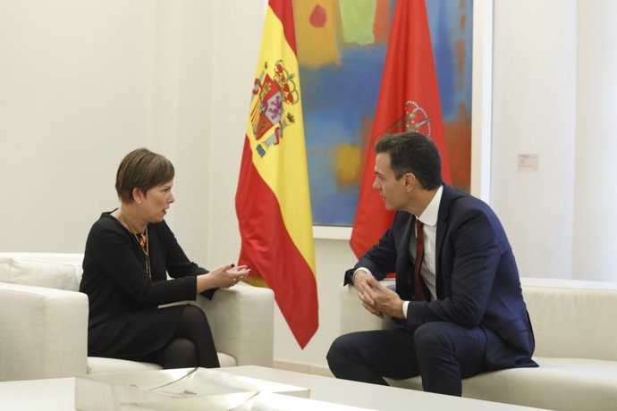 Reunión entre Uxue Barkos y Pedro Sánchez en Moncloa