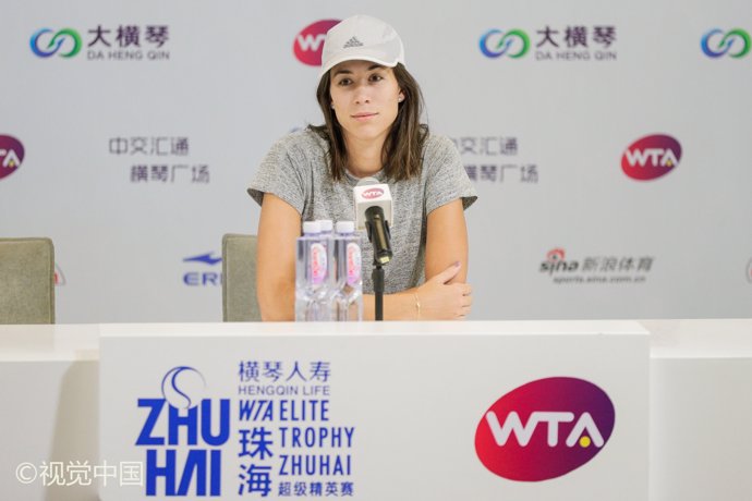 Garbiñe Muguruza en rueda de prensa