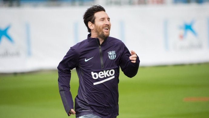 El jugador del FC Barcelona Leo Messi en un entrenamiento