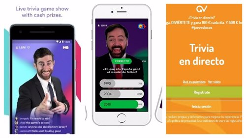 Aplicaciones de concursos en el móvil HQ Trivia, Q12 Trivia y quizvideo