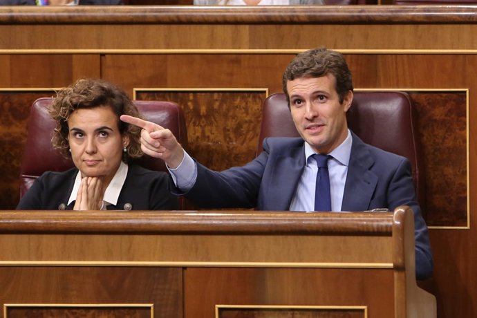 Dolors Montserrat i Pablo Casado (PP) en una imatge d'arxiu 