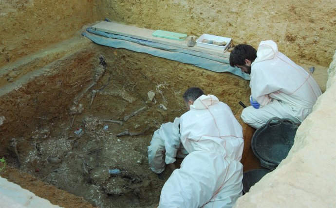Exhumación de represaliados franquistas en la fosa 113 de Paterna (Valencia)  