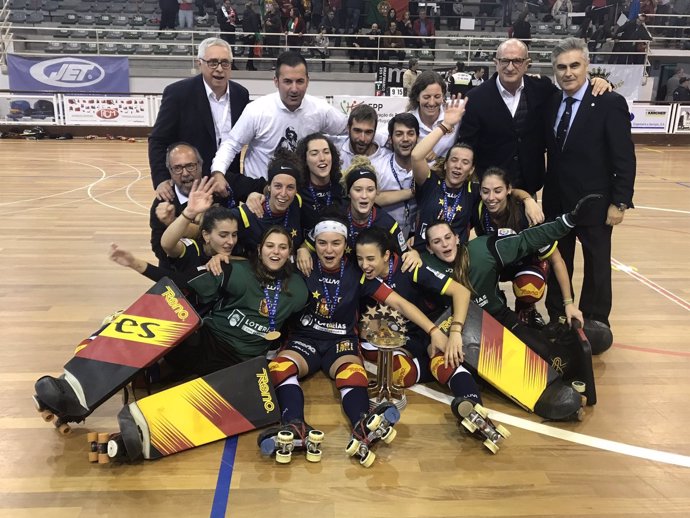 Selección española femenina de hockey patines España campeona Europa