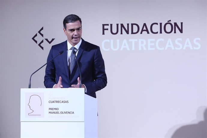 Pedro Sánchez interviene en la entrega del Premio Manuel Olivencia al Buen Gobie