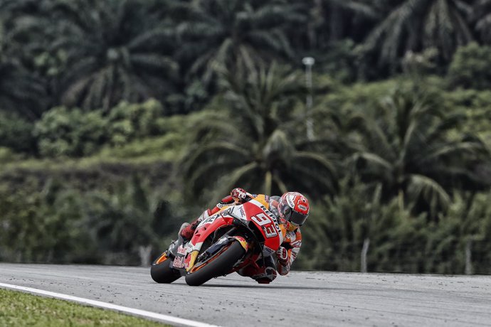 El piloto de MotoGP Marc Márquez (Repsol Honda) en el GP Malasia 2018