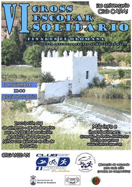 Cartel del VI Cross Escolar Solidario, que se celebra este sábado en Alcalá