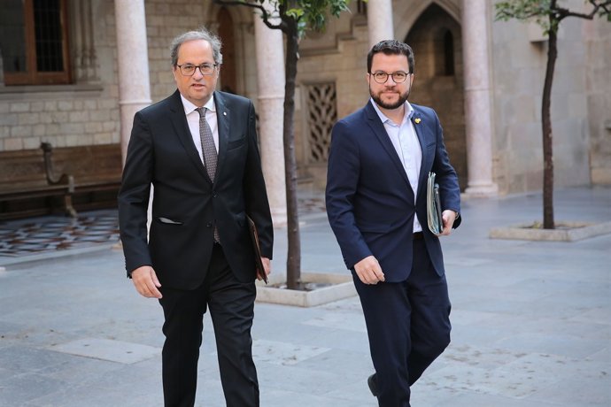 El pte.Quim Torra i el vte. Pere Aragonès en una imatge d'arxiu.
