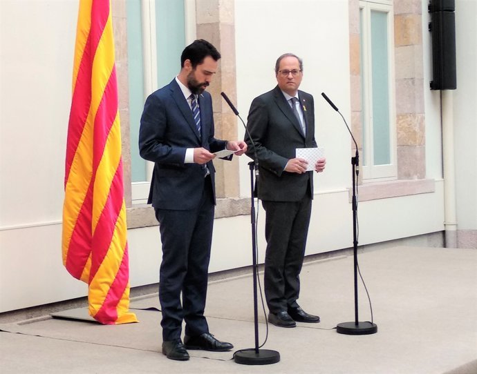 Roger Torrent (president del Parlament) Quim Torra (pte.de la Generalitat)