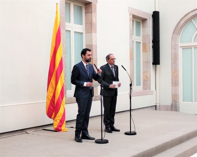 Roger Torrent (president del Parlament) Quim Torra (pte.de la Generalitat)