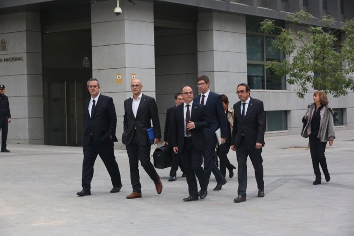 Rull, Forn, Romeva, Turull y Borras llegan a la Audiencia Nacional para declarar