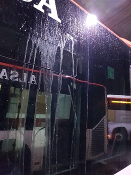 Huevos estrellados en un bus de Surbús