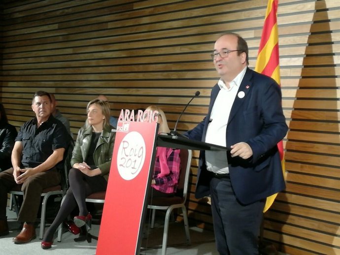 El líder del PSC, Miquel Iceta, en l'acte de l'Alcaldia de Tortosa
