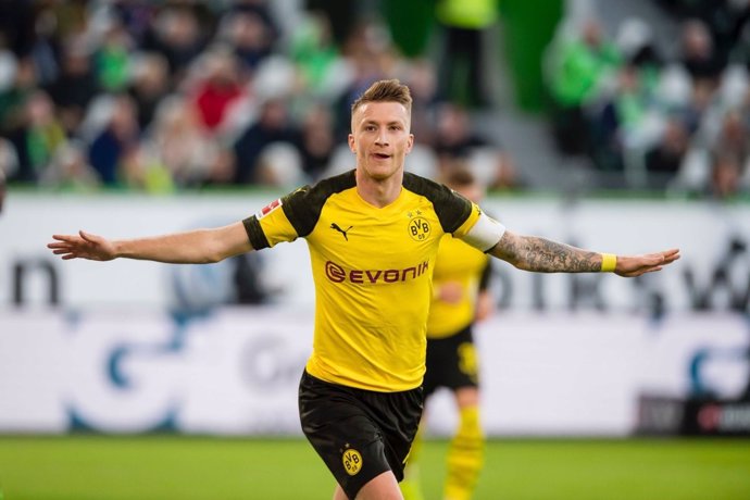 Marco Reus celebra un gol con el Borussia Dortmund