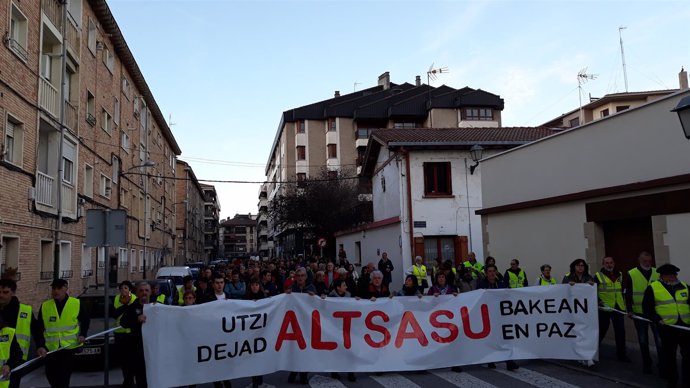 Manifestación en Alsasua para rechazar el acto de 'España Ciudadana'