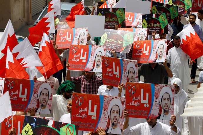 Imagen de archivo de una protesta a favor del líder de Wefaq, Alí Salman