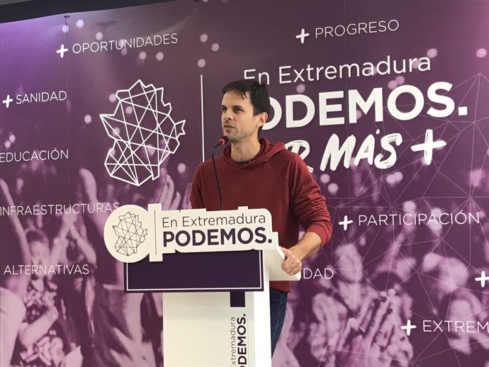 El secretsrio general de Podemos Extremadura, Álvaro Jaén