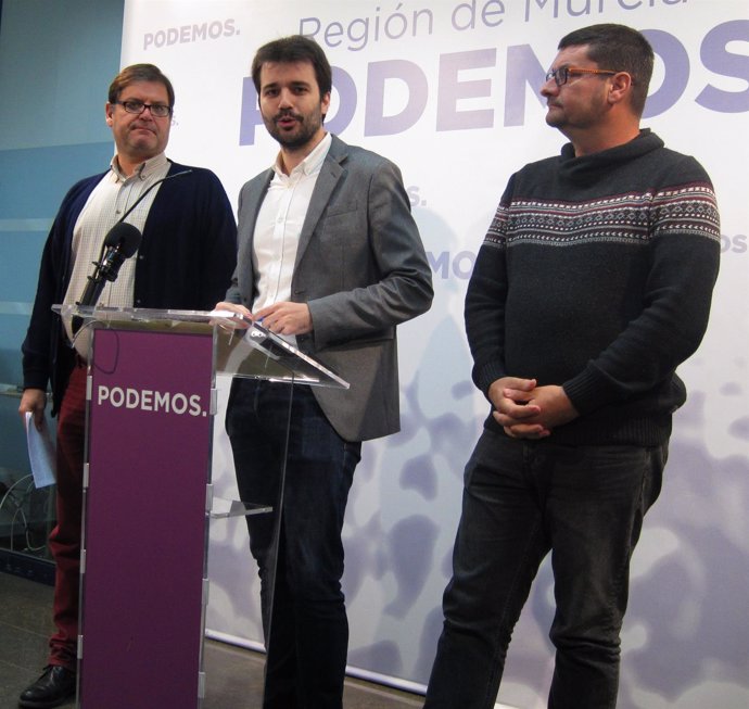 Pedreño, Sánchez Serna de Podemos y José Ibarra (CCOO)