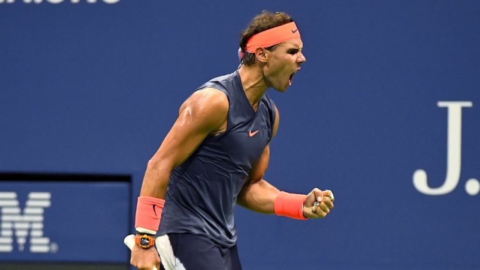 Rafa Nadal celebra un punto