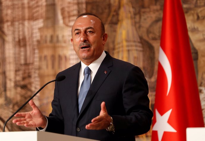 Mevlut Cavusoglu, ministro de Exteriores de Turquía, en un acto en Estambul