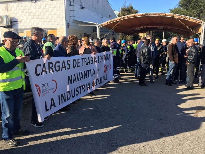 Trabajadores de astilleros de Puerto Real en protesta