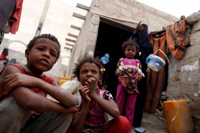 Niños desplazados en Yemen (archivo)
