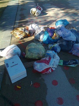 Huelga de basura en Madrid Río