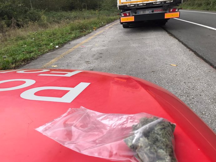 Droga encontrada por la Policía Foral al camionero francés