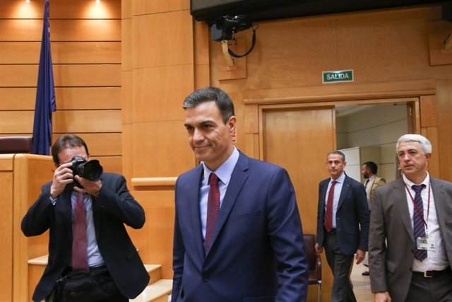 Pedro Sánchez en la sesión de control al Gobierno en el Senado