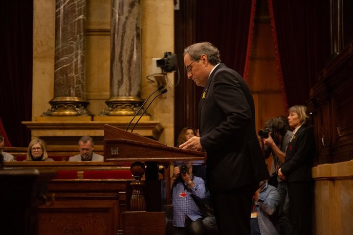 Quim Torra compareix en el ple del Parlament
