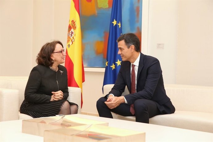 Pedro Sánchez y Rebeca Grynspan