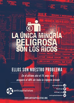 Cartel de la campaña de Anticapitalistas contra los ricos