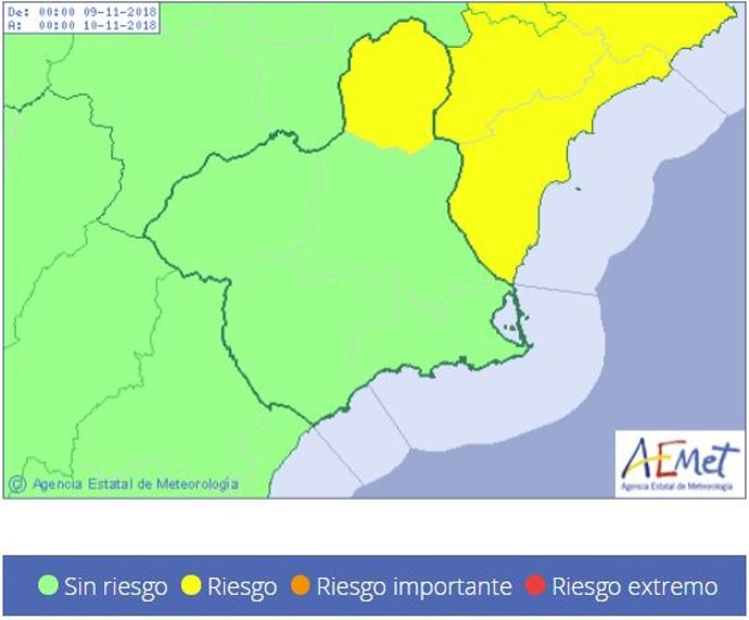 Imagen de la comarca del Altiplano, en aviso amarillo