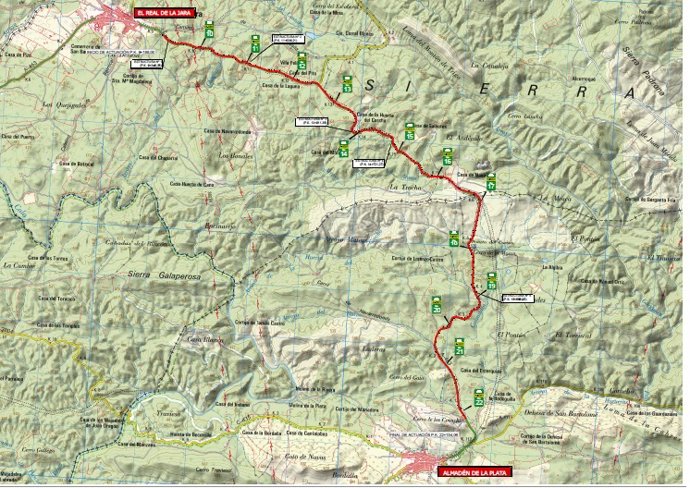 Imagen de la A-5301 de El Real de la Jara a Almadén