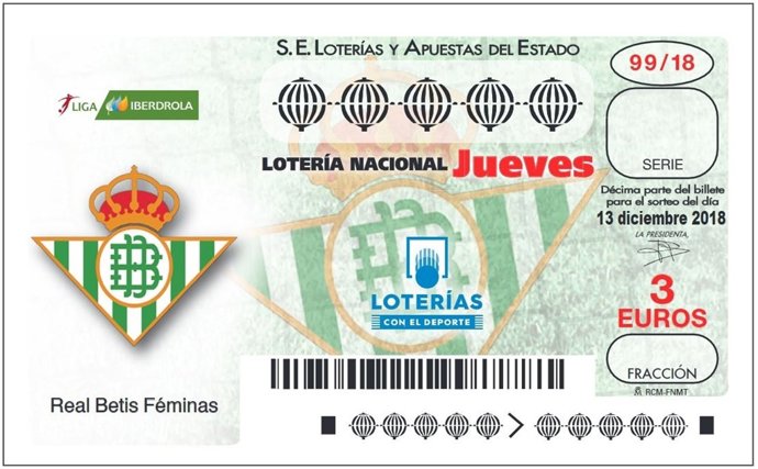 Décimo de Lotería Nacional del Betis