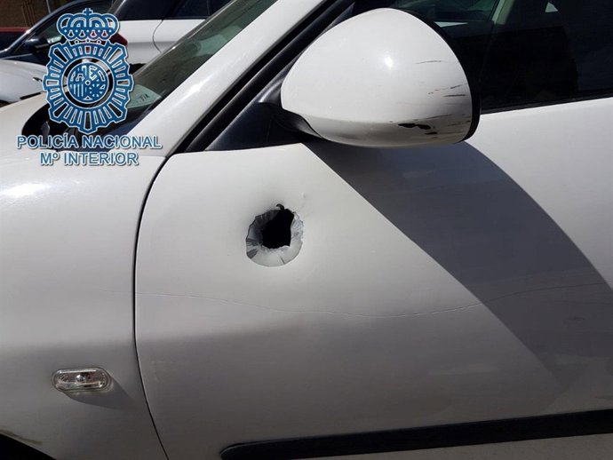 Coche de la víctima tiroteado