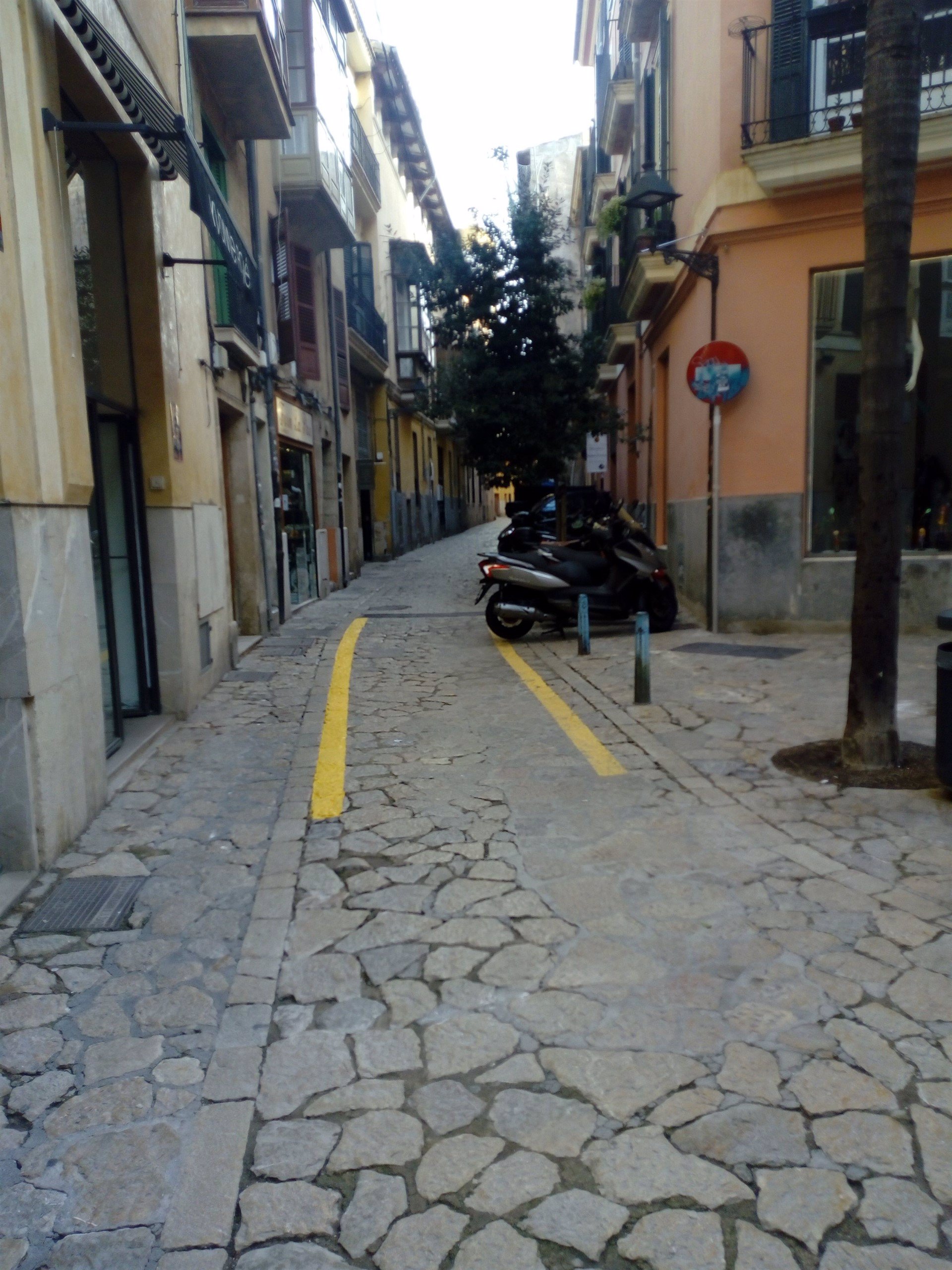 ARCA critica que el Ayuntamiento pinte rayas amarillas en el pavimento de la calle de la Pau