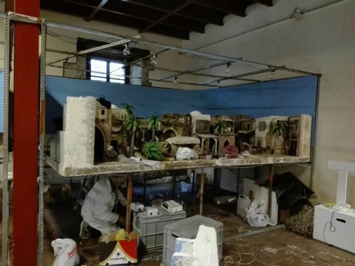 Inicio del montaje de belenes en Bilbao