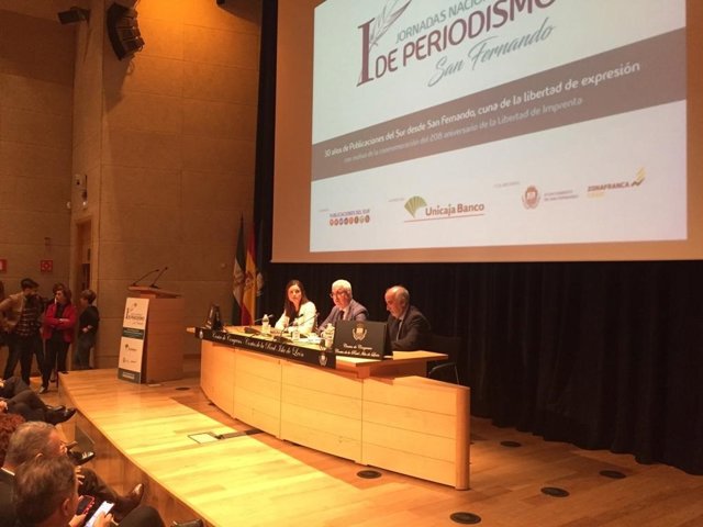 El vicepresidente de la Junta, Jiménez Barrios, en las I Jornadas de Periodismo